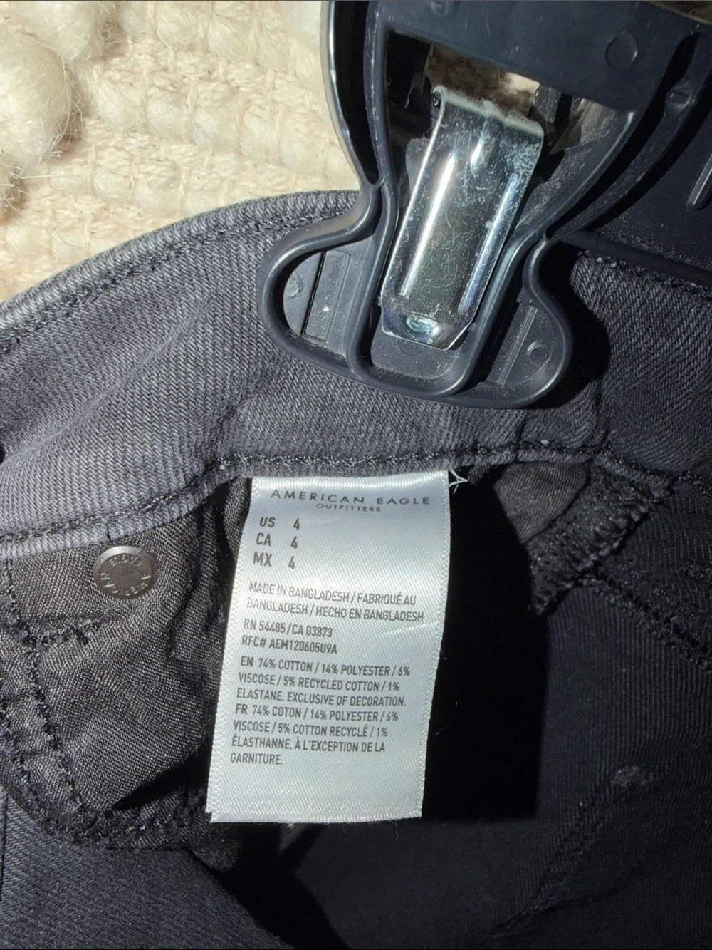 American Eagle Cross Waist Black Jean Shorts